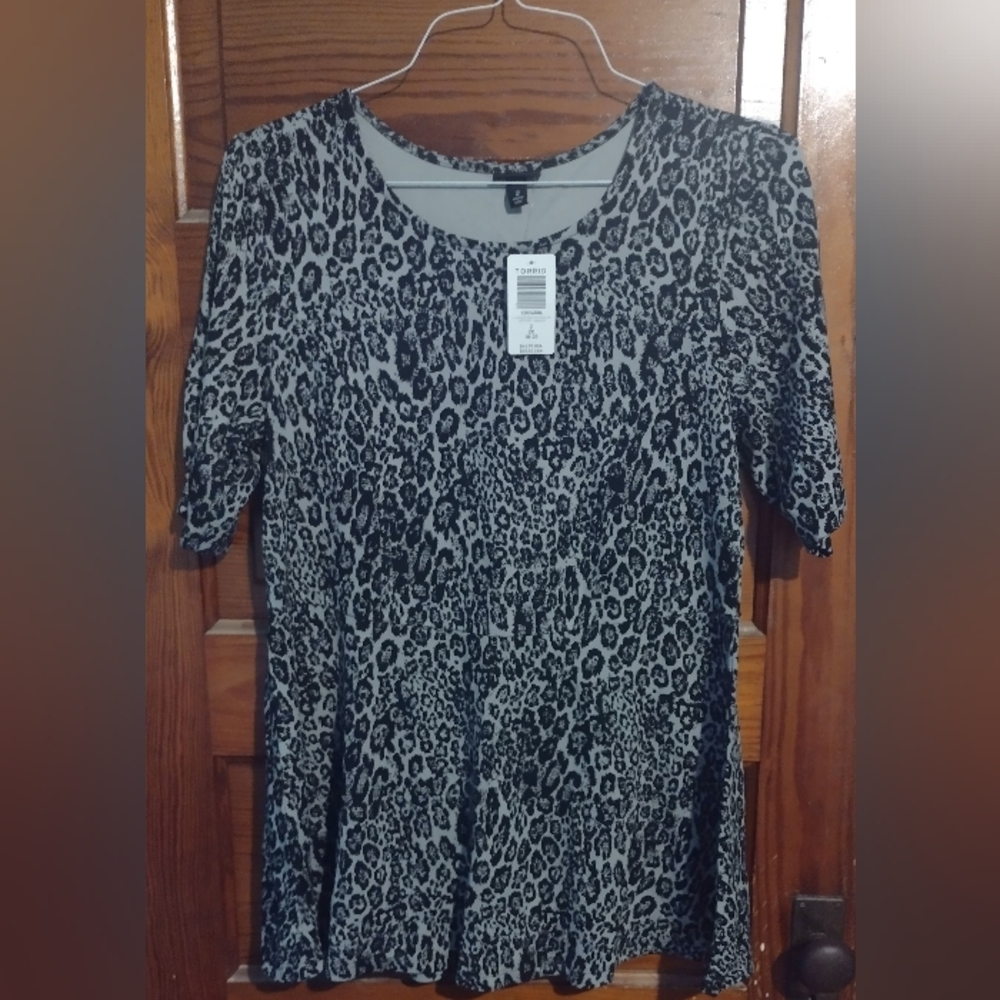 Peplum Animal Print Shirt